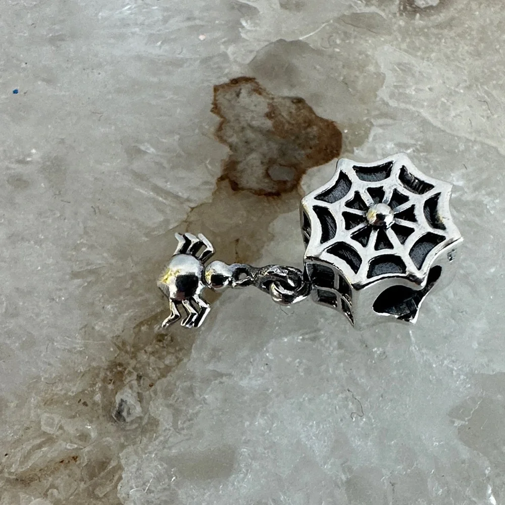 Vintage, Sterling Silver, Retired Chamilia Charm, Rare Spider Web Charm - Picture 3 of 5